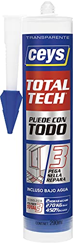 Ceys - Total Tech - Pega Sella y Repara - Transparente - Cartucho 290 ML