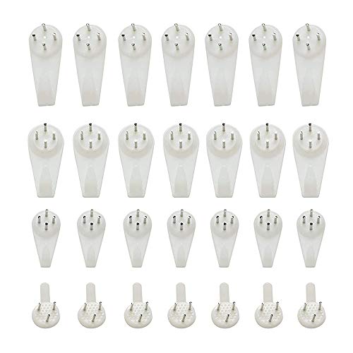 JINXM - Juego de 80 ganchos para colgar cuadros de pared dura, sin rastro, gancho de pared duro, color blanco