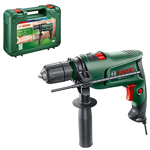 Bosch Home and Garden Taladro percutor eléctrico EasyImpact 600 (600 W, en maletín de transporte), Color Verde