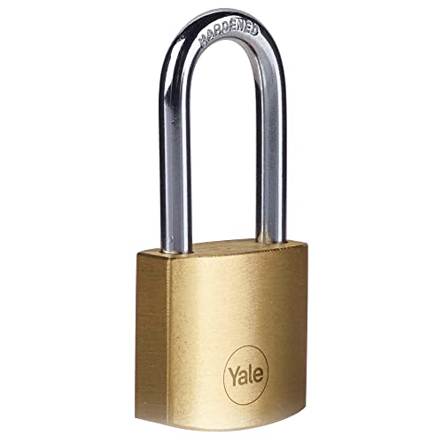 Yale Y110B/20/122/1 Candado De Seguridad de Latón Latonado 20 mm Arco Largo Y110B Blister