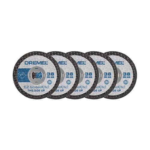 Dremel SC476 - Disco corte Ø 38 mm, juego de accesorios con 5 discos EZ Speedclic para herramienta rotativa para cortar plástico, plexiglás, pladur