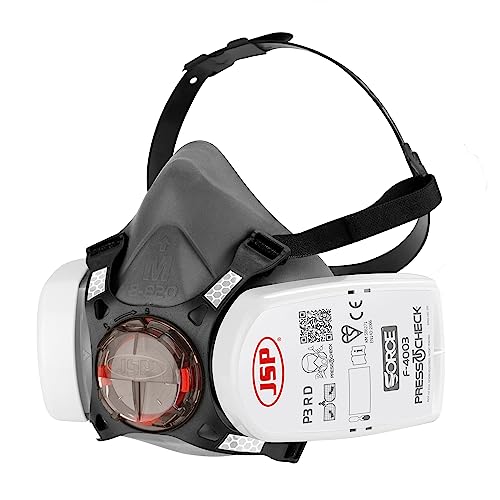 JSP Mascarilla completa Force 8 TPE con filtros antipolvo de construcción Press To Check P3 ya incorporados