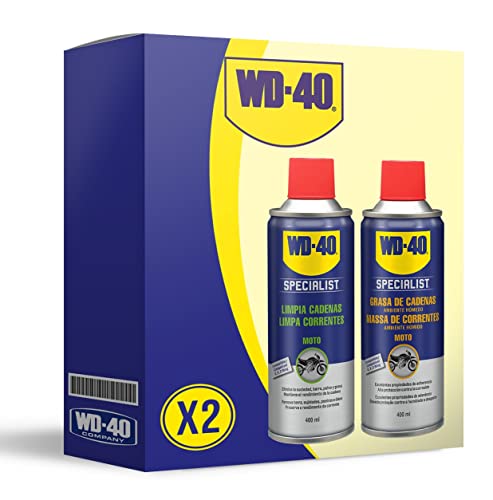 Wd 40 - Wd40 Specialist Motorbike - Pack Spray Limpiacadenas 400Ml + Grasa De Cadenas 400Ml Moto Motorcycle Accesories