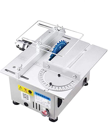 Sierra de mesa portátil de sobremesa, Sierra de mesa, Mini sierra de mesa, banco circular de banco eléctrico con resistente a prueba de polvo Sierra de hoja Ajuste de ángulo de elevación Multa para pe