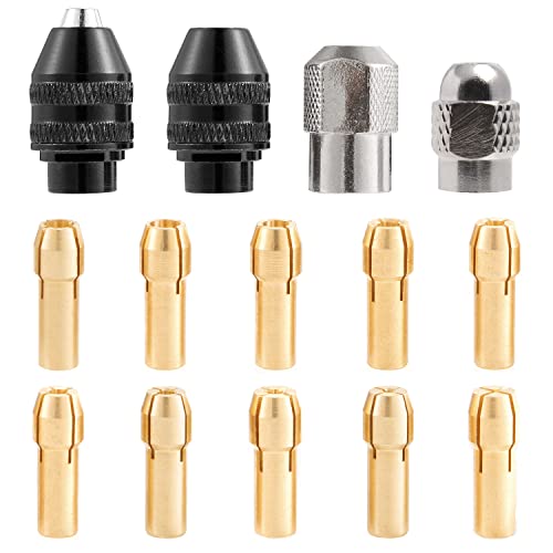 28 Piezas Portabrocas para Dremel, cambio rápido 0,8 - 3,2 mm juego de portabrocas sin llave para herramientas rotativas