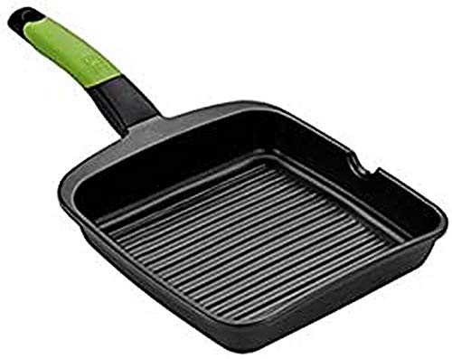 BRA PRIOR - Grill asador con rayas, aluminio fundido con antiadherente Classic, 22 Cm , apta para todo tipo de cocinas, incluida inducción