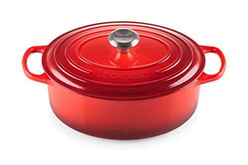 Le Creuset Cocotte oval de hierro fundido, 25 cm, 3, 2 L, Todas Las Fuentes de Calor incluso inducción, Cereza, 21178250602430