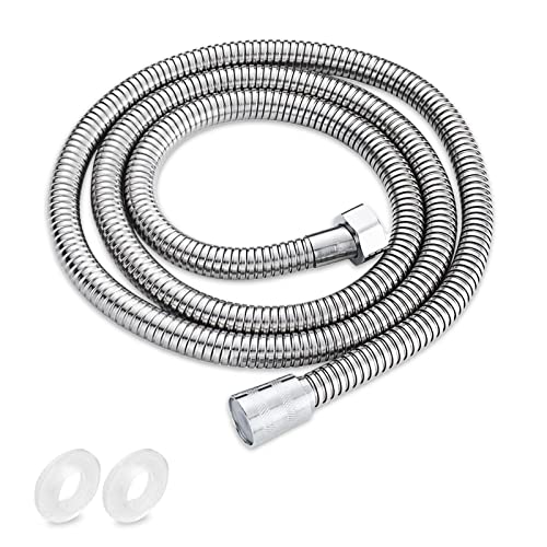 Relota Manguera Ducha 1.5 m, Acero Inoxidable Flexible Cable Ducha Largo Universal, Resistente Presión Antitorceduras Prueba Fugas Anti-Rotura, Universal Rosca Hembra 1/2”, con Conectores de Latón