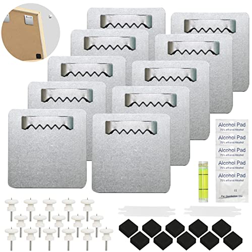 Colgador De Cuadros Adhesivo 10 Piezas Colgador De Espejos Autoadhesivo Colgar Cuadros Sin Agujeros Soporte De Pared Para Colgar Imágenes Ganchos Cuadros Soportar Peso Máximo 2.5kg (4cm x4cm)