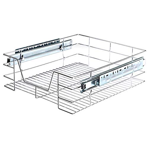 BAKAJI - Cajón telescópico para Muebles de Cocina - Cesta de Almacenamiento extraíble - Ahorra Espacio - Riel de Acero Inoxidable - Medidas 50 cm