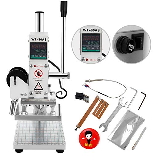 VEVOR Control de Temperatura Digital Máquina de Estampado en Caliente 300w Estampadora de Papel 10x13cm Máquina de Bronceado Adecuado para Cuero Madera Pu Pvc Papel Plástico