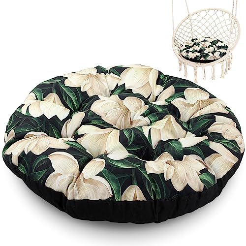Amazinggirl Cojines sillas Jardin papasan 60 cm - Cojines Exterior poliéster cojin Redondo cojin Silla de ratán o mecedoras Flores 5