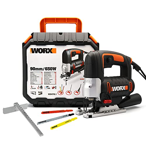 Sierra de calar pendular 650W Worx | WX478.1 | Cambio de cuchilla sin herramientas, extracción de polvo, sistema pendular 4 niveles