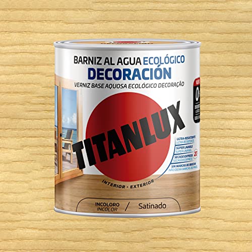 Titanlux Barniz Ecológico al agua Satinado Incoloro 750 ml