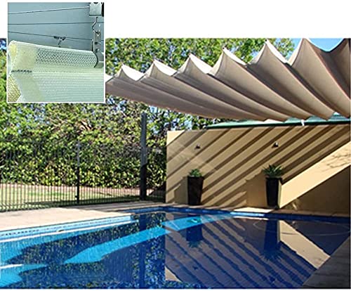 SDKFJ Anti-UV Cubierta De Pérgola Cubierta de Sombra retráctil, Personalizable, pérgola Cubierta de Repuesto Ventilación de Sombra Toldo Plegable de Alambre Deslizante para Exteriores 0701(Color:O