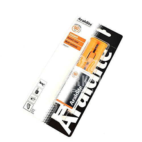 Jeringa en dos partes de pegamento Araldite, instantáneo, transparente, hecho de resina epoxi, 24 ml