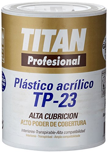 TITAN Pintura ACRÍLICA para DECORACIÓN DE Paredes Y TECHOS T-3 Blanco.Mate 1l 123000301, Multicolor