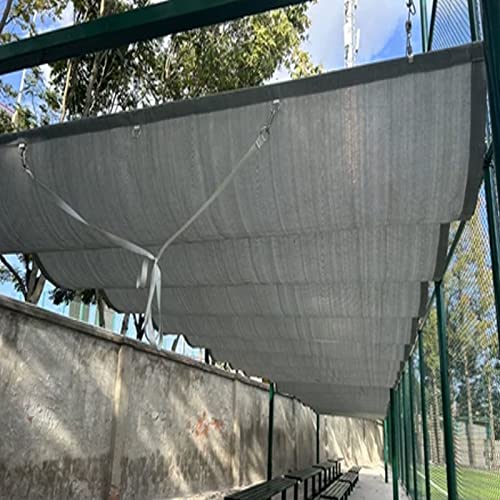 Toldo Ondulado,Cubierta de Sombra Extensible,Toldo Permeable en Forma de U,Toldo Vela de Sombra,Cubierta de Sombra con Kit de Montaje,para Pabellón Sombra,Color:Gris (0.8x11m/2.6x36ft)