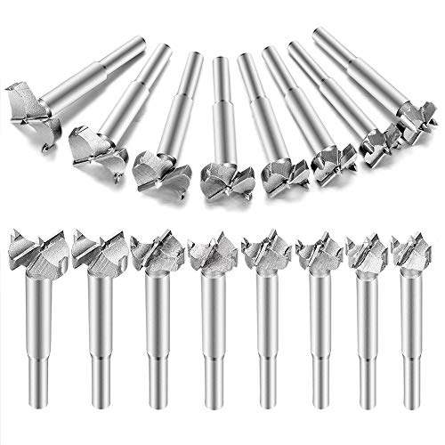 Brocas Forstner para Madera, Bst4u 16PCS Sierra De Orificio Para CarpinteríA De Acero Aleado Recubierto De Titanio Juegos De Brocas Hss Ideales Para Hacer Agujeros Limpios Fondo Plano En Madera