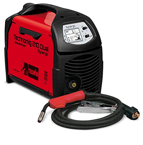 Telwin Technomig210Dual Synergic - Equipo de soldadura de hilo (2 W, 230 V), color rojo y negro