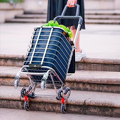 Carrito de la compra de 8 ruedas para escaleras de 8 ruedas carrito de la compra plegable grande con ruedas giratorias delanteras bolsa impermeable extraíble marco de aleación de aluminio (8wheel01)