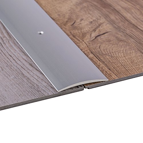 Perfil de grueso GedoTec a través de agujeros aluminio anodizado a través de velocidades de riel de perfil del suelo | De ancho de 30 - 40 - 50 mm | 3 coloures | 100 cm o de 200 cm | Made in Germany, aluminio plateado anodizado, 30 x 2000 mm