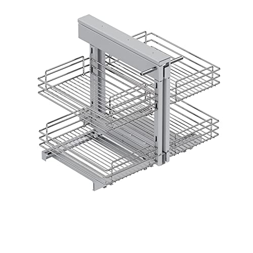 EMUCA - Sistema rincón extraíble Suprastar Mueble Cocina, cajón rinconero Montaje Mano Derecha o Izquierda, Cromado, Acero