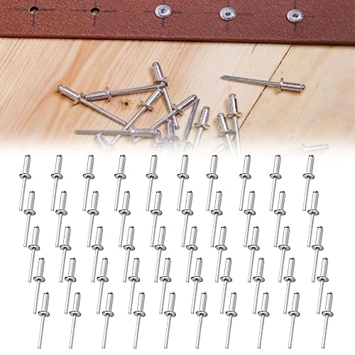 Remache de Cabeza de Cúpula de Extremo Abierto,Remaches Ciegos de Aluminio de Extremo Abierto,Remaches Ciegos,Remaches de Tracción de Núcleo para Maquinaria de Muebles,50Pcs
