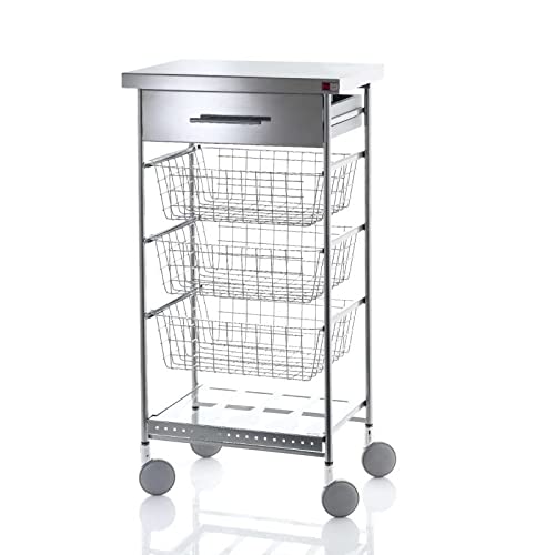 DON HIERRO - Carrito de cocina con ruedas, verdulero AFINITY INOX