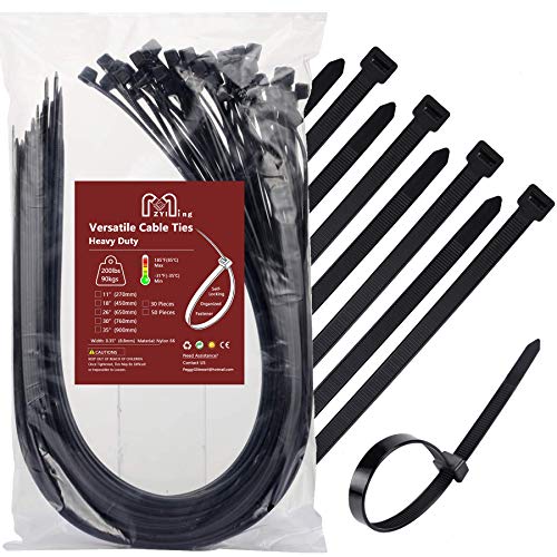 Bridas Plastico Largas 450 mm Bridas Negras Exterior 9 mm Bridas de Resistentes 45cm Brida Grandes Bridas Fuertes para Pantalla de Privacidad, Pergola, 50 Pcs Bridas Cable