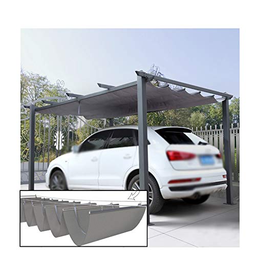 Vela de Sombra Toldo Vela, Retráctil Velas De Sombra Onduladas, Tamaño En Forma De U Corredizo Persiana Enrollable Con Kit De Montaje, Fácil De Instalar Por Cubierta De Pérgola Casa De Cristal Pabelló