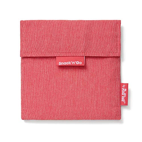 Roll'eat ® | Porta Sandwich Reutilizable, Bolsa Ecológica sin BPA, Porta Bocadillo de Color Rojo - Snack'n'Go Nature