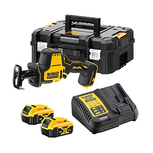 DEWALT DCS369M2-QW - Mini-Sierra Sable XR 18V con 2 baterías Li-Ion 4Ah con maletín