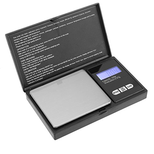 Hoosiwee Báscula de Cocina, 100g 0.01g, Báscula Digitales de Precisión, Balanzas, Báscula de Joyería, Función de Tara, Para Joyas, Café, etc. (Pilas incluidas)