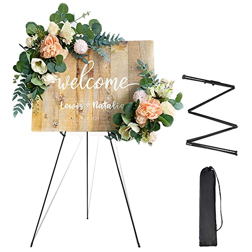 Soporte de caballete para expositor,póster de boda, ajustable,fácil de plegar, soporte de metal,trípode instantáneo de 63 pulgadas, caballete portátil plegable para bodas, pinturas, exhibiciones 1PCS