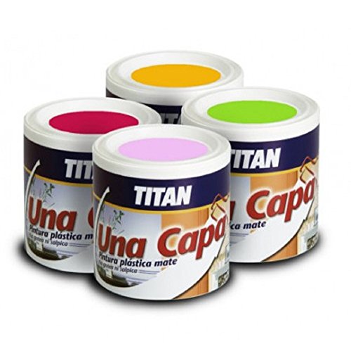 Titan 69633234 - Pintura plástica mate OCRE INTENSO Titan UNA CAPA