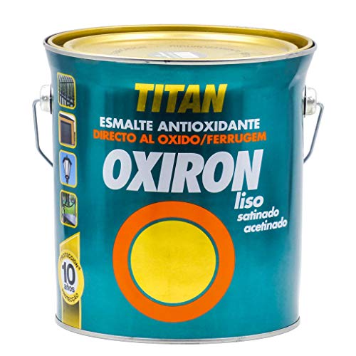 TITAN 306661 Esmalte METÁLICO ANTIOXIDANTE OXIRON Liso Satinado Negro Efecto FORJA 4l 02J420404, Multicolor, 4 l (Paquete de 1)