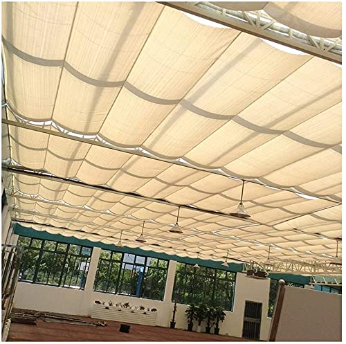 AWAING Malla Sombreo Extensible,Tela para Sombra Toldo Enrollable Ondulado, Cuerda de Alambre, Deslizamiento, Anti-UV, 85%, Impermeable, Transpirable, Cubierta, terraza, Gazebo, Cortina telescópica U