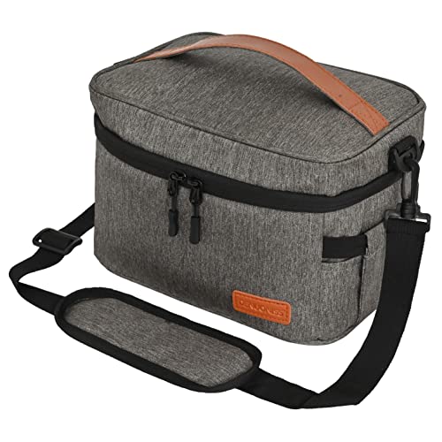 E-MANIS Bolsa térmica Porta Almuerzo,Bolsa Porta Alimentos, Bolsa Isotermica Porta Alimentos,Bolsa Termica Comida Trabajo para Picnic,Escuela,Oficina Gris