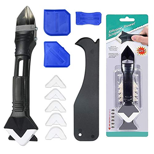 XTVTX Herramienta de sellado de silicona tres en uno, removedor de silicona y herramienta de unión de silicona, kit raspador de silicona para baño, cocina, piso, removedor de sellador