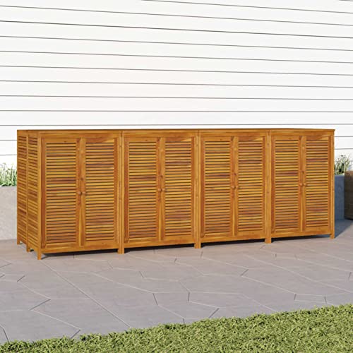 Festnight Armario Jardin Madera Armario Exterior Impermeable Armario Bajo Armario de Almacenaje Madera Armario Escobero Armario de Exterior e Interior,Jardín y Terraza 280 x 87 x 104 cm