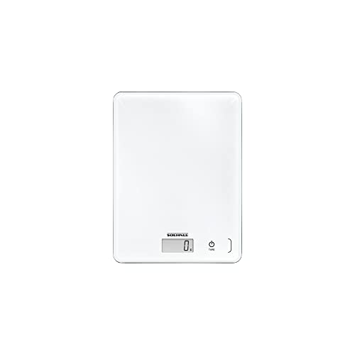 Soehnle Báscula de cocina Page Compact 300, báscula digital que pesa entre 1 g y 5 kg, peso de cocina con diseño elegante y con pantalla LCD, blanco