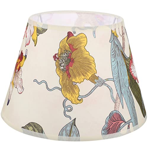 Lurrose Decoracion Boho Pantalla De Lámpara Con Estampado De Flores Cubierta De Lámpara De Tapa Dura Para Lámpara De Mesa Lámpara De Noche Lámpara De Pie (Patrón 2) Decoración Vintage