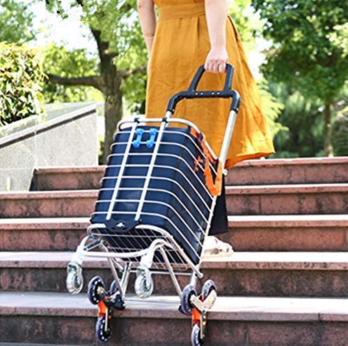 Carro de Compra de 8 Ruedas con Reposabrazos- Bolsa Impermeable Desmontable Silla Salvaescaleras En Estructura De Aleación De Aluminio (40 X 45 X 105 Cm)