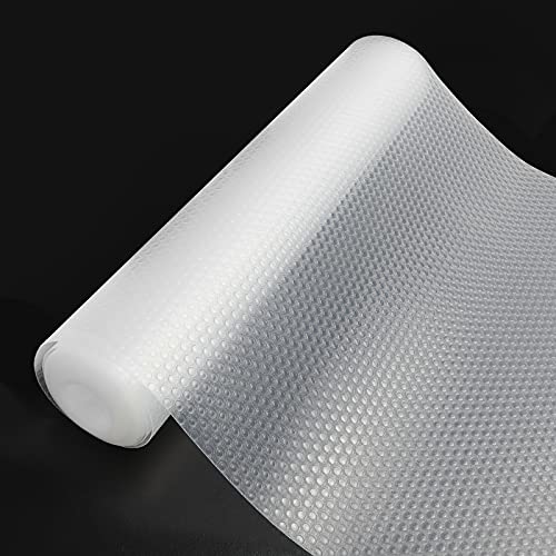 Qhui 45x400 cm Protector Cajones Cocina EVA Plastico Protector Antideslizante Estantes el Gabinete Estera Cuttable, Impermeable Estera del Refrigerador, Forro de cajón Reutilizable