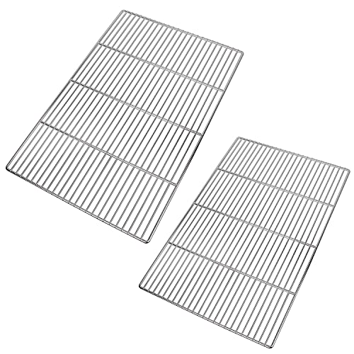 LANEJOY Parrilla para Barbacoa 40x59 cm, Malla de Acero Inoxidable de Repuesto para Barbacoa, Parrilla Multifuncional para Cocinar a la Barbacoa, 2 pack