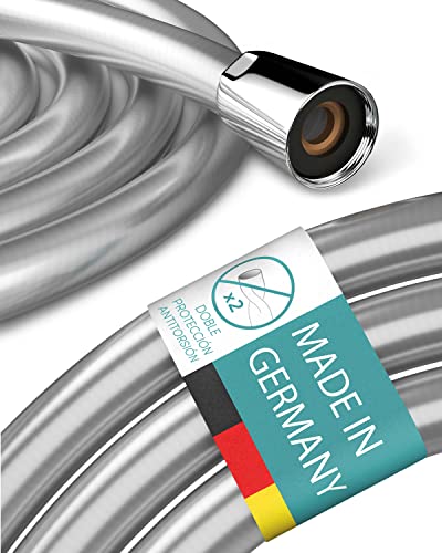 Engelbach Manguera de Ducha 1,6m - Flexo Ducha con Sistema Antitorsión - Manguera Ducha de Goma - Made in Germany
