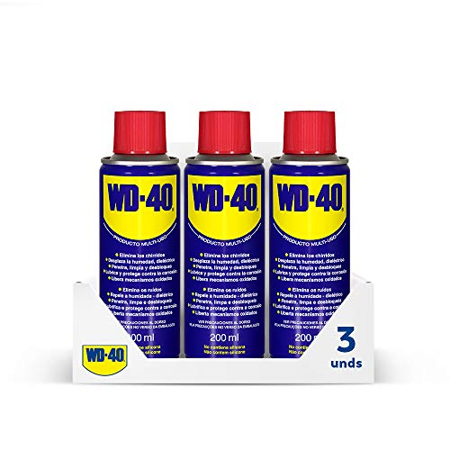 WD-40 - Pack 3 - Producto Multi-Uso - Spray 200ml - Aplicación amplia o precisa. Lubrica, Afloja, Protege del óxido, Dieléctrico, Limpia ...