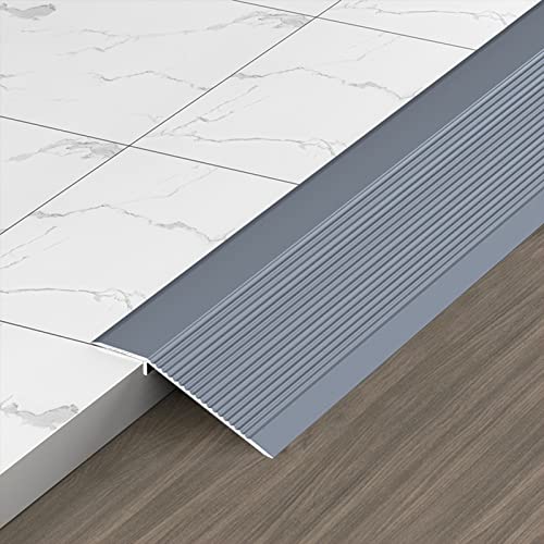 ERRULAN Tapajuntas Suelo Tiras De Transición Grises para Puertas, Rampas De Entrada De Metal De 10 Cm De Ancho, Reductor De Umbral De Alfombra/baldosa para Puerta De Balcón Interior