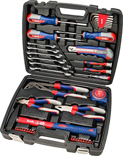 KWB - Maletín de herramientas con puntas de destornillador, 42 piezas, relleno, resistente, ideal para el hogar o el garaje, certificado GS, en práctico maletín de plástico
